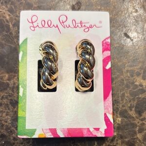 Lilly Pulitzer Twisted Gold and Silver Earrings